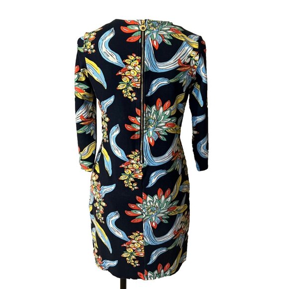 Draper James Dress S Small Stretch Vibrant Florals Career Church 3/4 Long Sleeve - Picture 3 of 8
